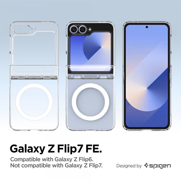 Spigen Samsung Galaxy Z Flip 6/Galaxy Z Flip 7 FE Kuori Ultra Hybrid Pro MagFit kirkas valkoinen