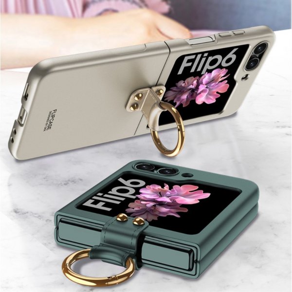 GKK Samsung Galaxy Z Flip 6/Flip 7 FE kuori sormuspidikkeellä, harmaa