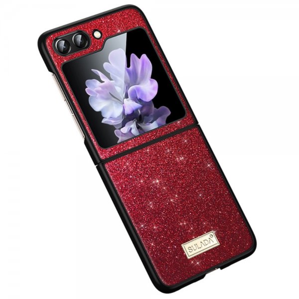 Sulada Samsung Galaxy Z Flip 6/Flip 7 FE Kuori Kimalteleva Punainen