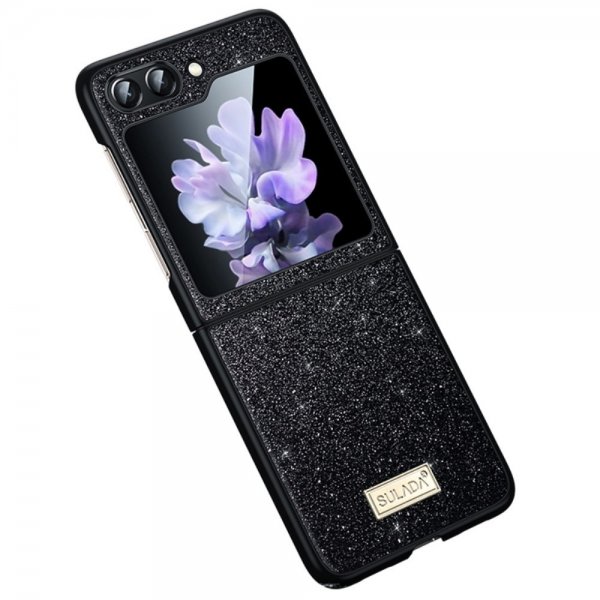 Sulada Samsung Galaxy Z Flip 6/Flip 7 FE Kuori Glitter Musta