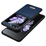 Sulada Samsung Galaxy Z Flip 6/Flip 7 FE kuori Litchi-tekstuuri Sininen