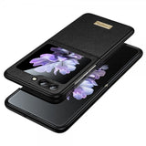 Sulada Samsung Galaxy Z Flip 6/Flip 7 FE kuori Litsi-kuvioinen Musta