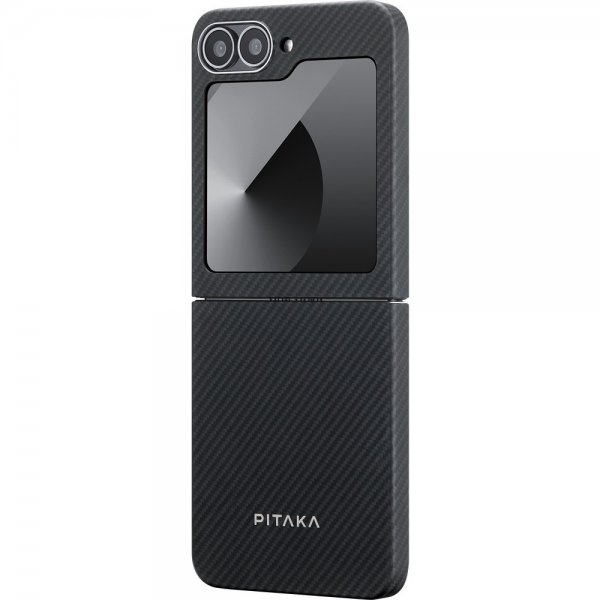 Pitaka Samsung Galaxy Z Flip 6 -suojakuori MagEZ Case 5, musta/harmaa toimikangas