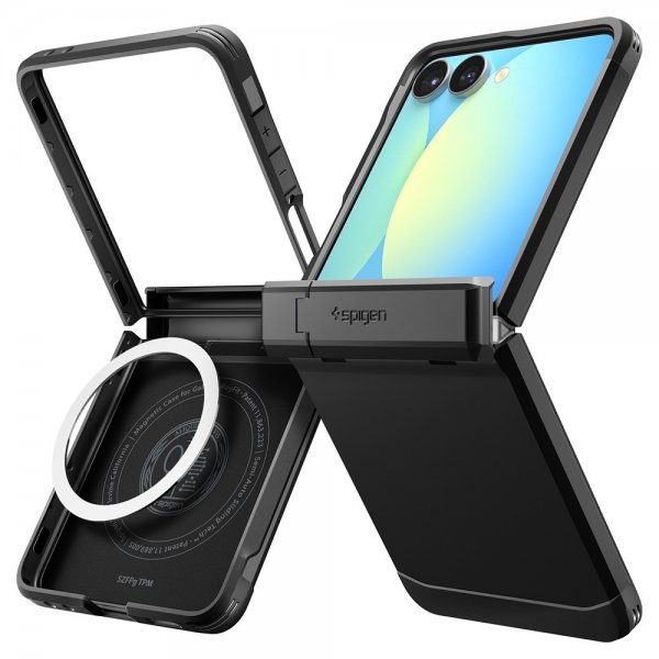 Spigen Samsung Galaxy Z Flip 7 Kuori Tough Armor Pro MagFit Musta