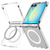 Spigen Samsung Galaxy Z Flip 7 Kuori Ultra Hybrid Pro MagFit Kirkas Valkoinen