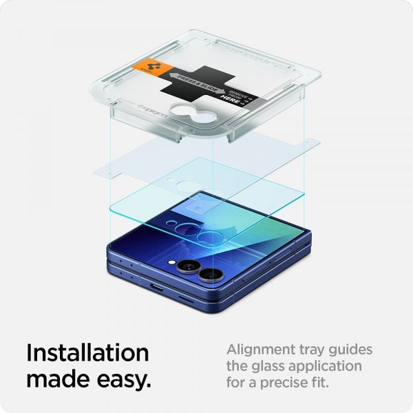 Spigen Samsung Galaxy Z Flip 7 näytönsuoja GLAS.tR EZ Fit 2-pakkaus