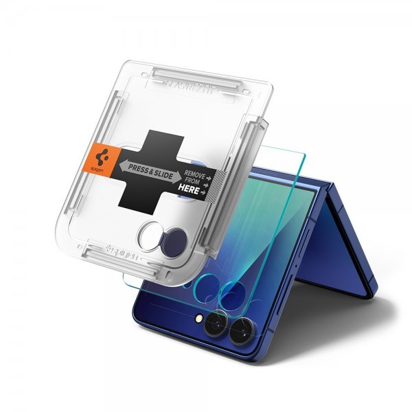 Spigen Samsung Galaxy Z Flip 7 näytönsuoja GLAS.tR EZ Fit 2-pakkaus