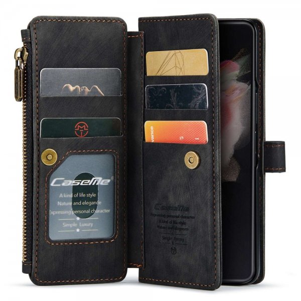 CaseMe Samsung Galaxy Z Fold 4 -suojakotelo C30-sarja Musta