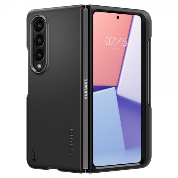 Spigen Samsung Galaxy Z Fold 4 Kuori Thin Fit P Musta