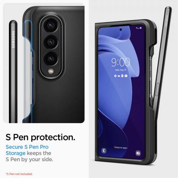 Spigen Samsung Galaxy Z Fold 4 Kuori Thin Fit P Musta