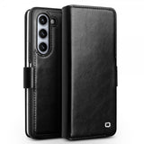 Qialino Samsung Galaxy Z Fold 5 Kotelo Aitoa Nahkaa Musta