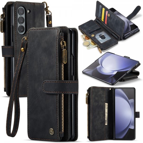 CaseMe Samsung Galaxy Z Fold 5 -suojakotelo C30-sarja, musta