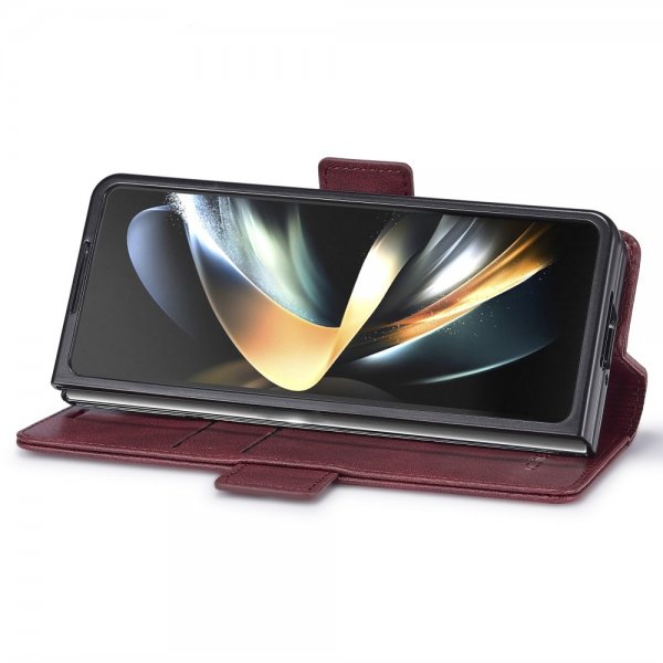 Lc.Imeeke Samsung Galaxy Z Fold 5 Kotelo korttipaikalla, punainen