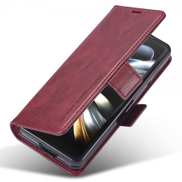 Lc.Imeeke Samsung Galaxy Z Fold 5 Kotelo korttipaikalla, punainen