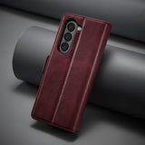 Lc.Imeeke Samsung Galaxy Z Fold 5 Kotelo korttipaikalla, punainen