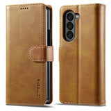 Lc.Imeeke Samsung Galaxy Z Fold 5 -kotelo korttipaikalla, vaaleanruskea