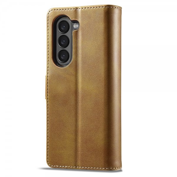 Lc.Imeeke Samsung Galaxy Z Fold 5 -kotelo korttipaikalla, vaaleanruskea