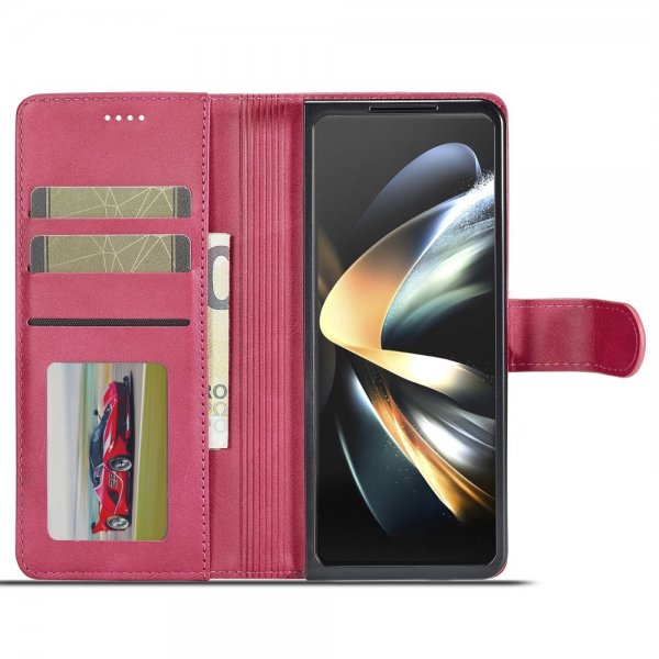 Lc.Imeeke Samsung Galaxy Z Fold 5 Kotelo Korttipaikalla Magenta
