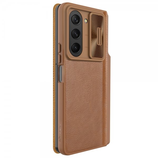 Nillkin Samsung Galaxy Z Fold 5 -suojakotelo Qin Pro -sarja Ruskea