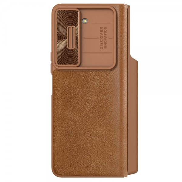 Nillkin Samsung Galaxy Z Fold 5 -suojakotelo Qin Pro -sarja Ruskea