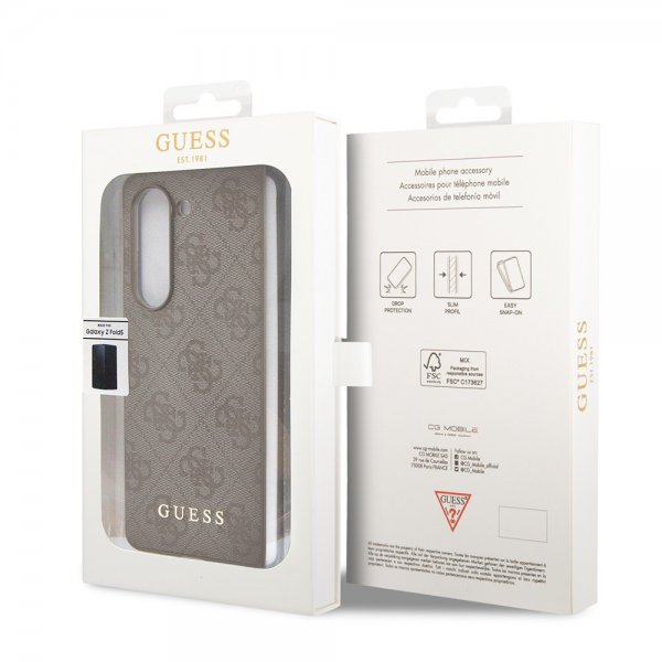 Guess Samsung Galaxy Z Fold 5 Suojakuori 4G Charm Ruskea