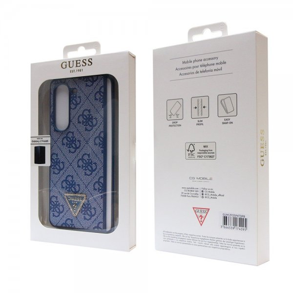 Guess Samsung Galaxy Z Fold 5 -kuori 4G Metal Triangle Strass sininen