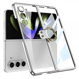 GKK Samsung Galaxy Z Fold 5 -kuori sormirenkaalla, hopea