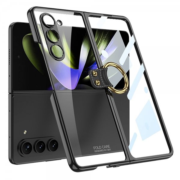 GKK Samsung Galaxy Z Fold 5 -kuori, sormuspidike, musta