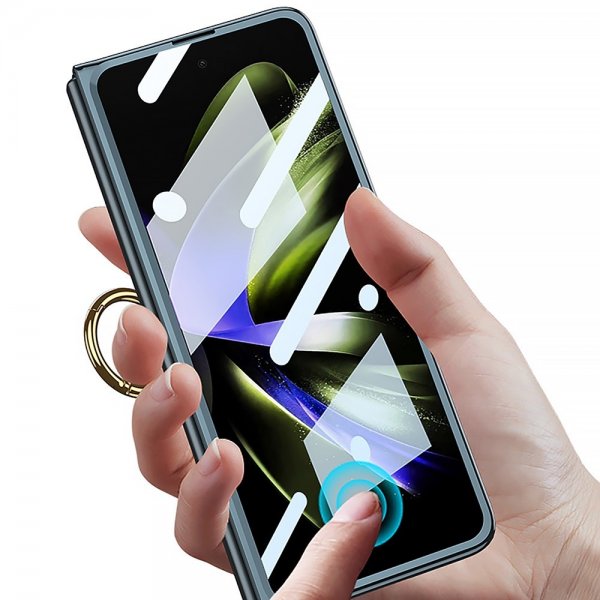 GKK Samsung Galaxy Z Fold 5 -kuori, sormuspidike, musta