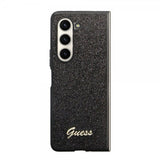 Guess Samsung Galaxy Z Fold 5 Glitter Flakes Metal Logo Suojakuori Musta