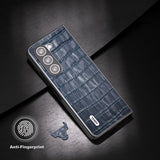 ABEEL Samsung Galaxy Z Fold 5 -kuori, krokotiilikuvioitu, sininen
