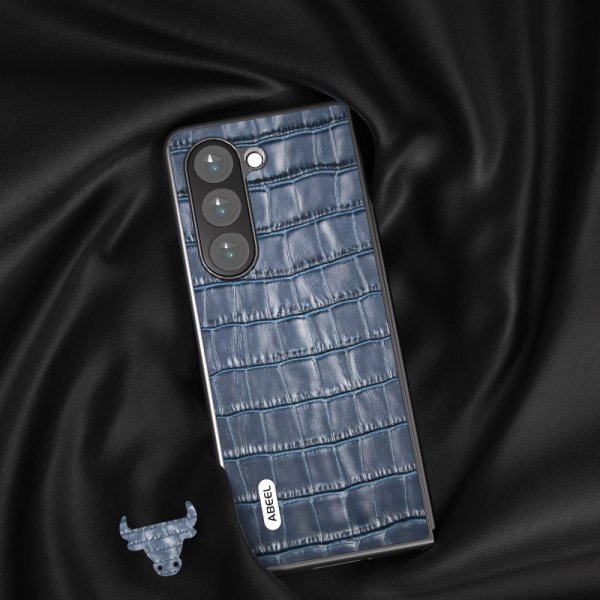 ABEEL Samsung Galaxy Z Fold 5 -kuori, krokotiilikuvioitu, sininen