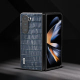 ABEEL Samsung Galaxy Z Fold 5 -kuori, krokotiilikuvioitu, sininen