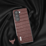 ABEEL Samsung Galaxy Z Fold 5 -suojakotelo krokotiilikuviolla, ruskea