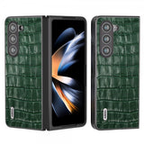 ABEEL Samsung Galaxy Z Fold 5 -kuori, krokotiilikuvioitu, vihreä