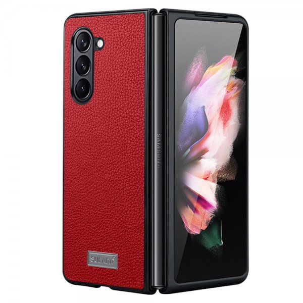 Sulada Samsung Galaxy Z Fold 5 kuori Litsi Punainen