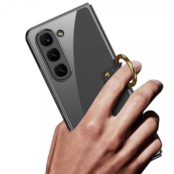 GKK Samsung Galaxy Z Fold 5 -kuori rengaspidikkeellä, läpinäkyvä