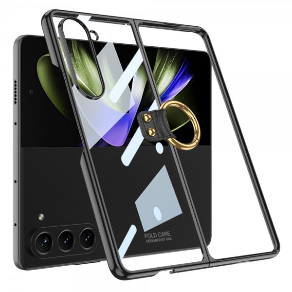 GKK Samsung Galaxy Z Fold 5 -kuori rengaspidikkeellä, musta