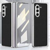 GKK Samsung Galaxy Z Fold 5 kuori, pinnoitettu reuna, ristiinkuvioitu, musta