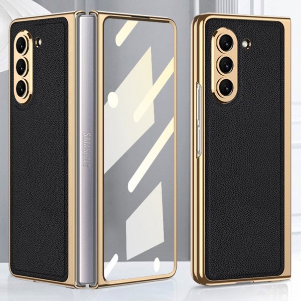 GKK Samsung Galaxy Z Fold 5 -kuori pinnoitetulla reunalla, musta