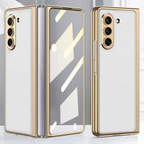 GKK Samsung Galaxy Z Fold 5 -kuori pinnoitetuilla reunoilla, valkoinen