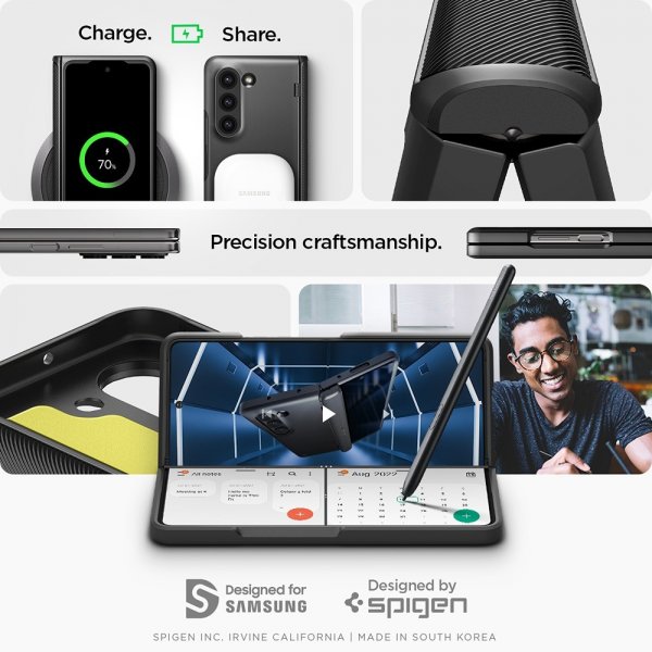 Spigen Samsung Galaxy Z Fold 5 -kuori Slim Armor Pro musta