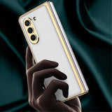 GKK Samsung Galaxy Z Fold 5 -kuori Stripe, valkoinen