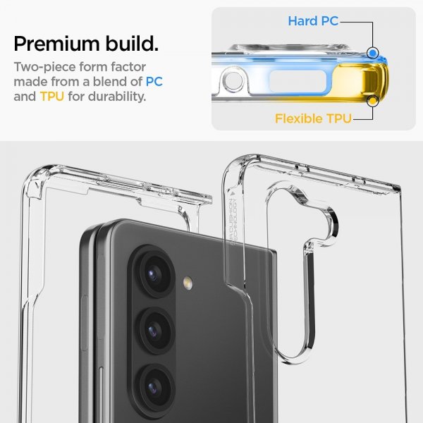 Spigen Samsung Galaxy Z Fold 5 -kuori, Ultra Hybrid Crystal Clear