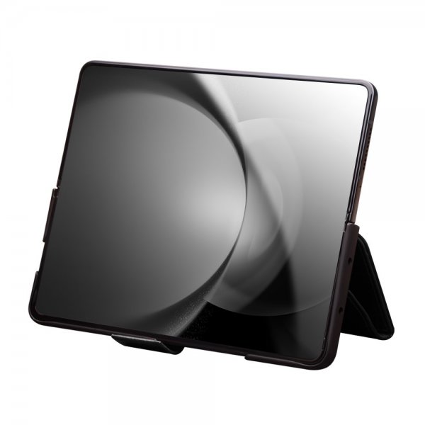 Qialino Samsung Galaxy Z Fold 6 Kotelo, aitoa nahkaa, musta