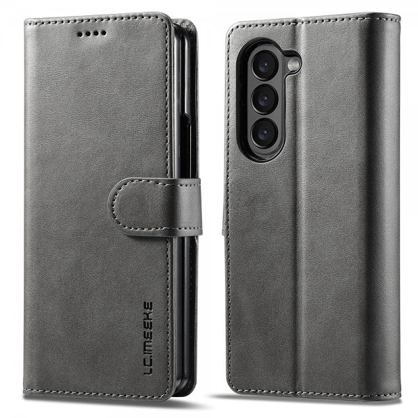 Lc.Imeeke Samsung Galaxy Z Fold 6 -kotelo, jossa korttipaikka, jalustatoiminto, harmaa