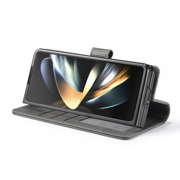 Lc.Imeeke Samsung Galaxy Z Fold 6 -kotelo, jossa korttipaikka, jalustatoiminto, harmaa