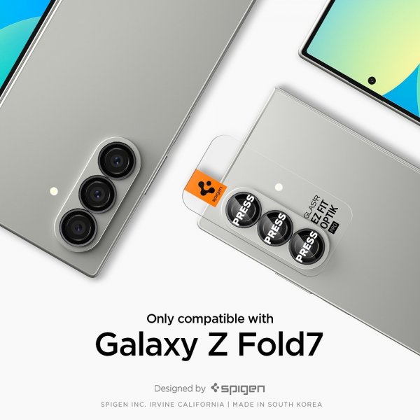 Spigen Samsung Galaxy Z Fold 7 Kameransuojus GLAS.tR EZ Fit Optik Pro 2-pakkaus Musta