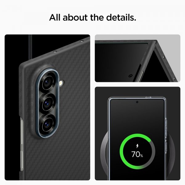 Spigen Samsung Galaxy Z Fold 7 Kuori Air Skin Aramid Musta