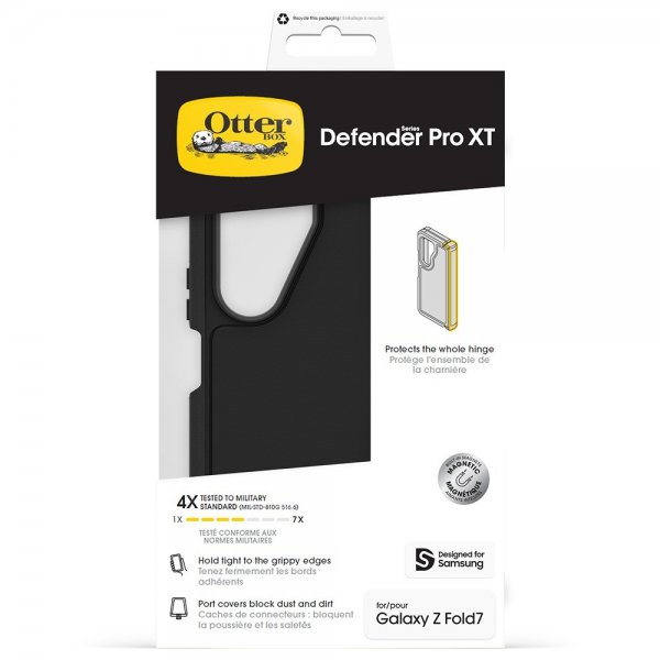 Otterbox Samsung Galaxy Z Fold 7 Defender Pro XT MagSafe -suojakuori, musta